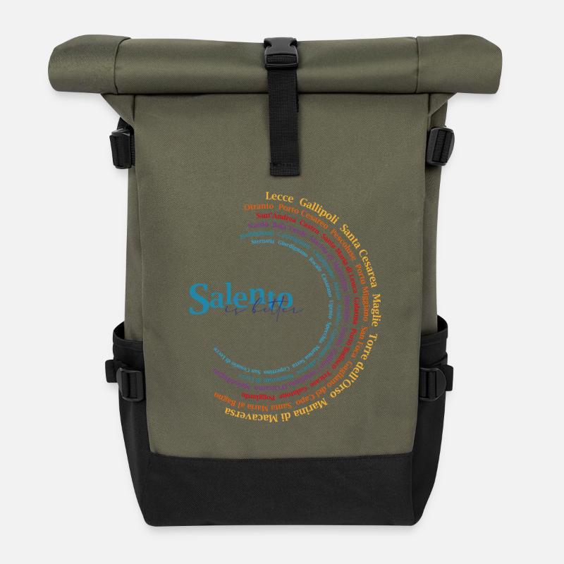 Salento T-shirt - Roll Top Backpack - olive/black