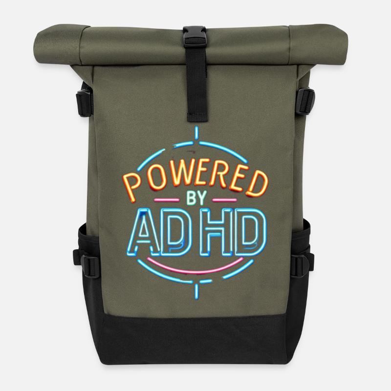 TDAH - Sac à dos roll top - olive/noir