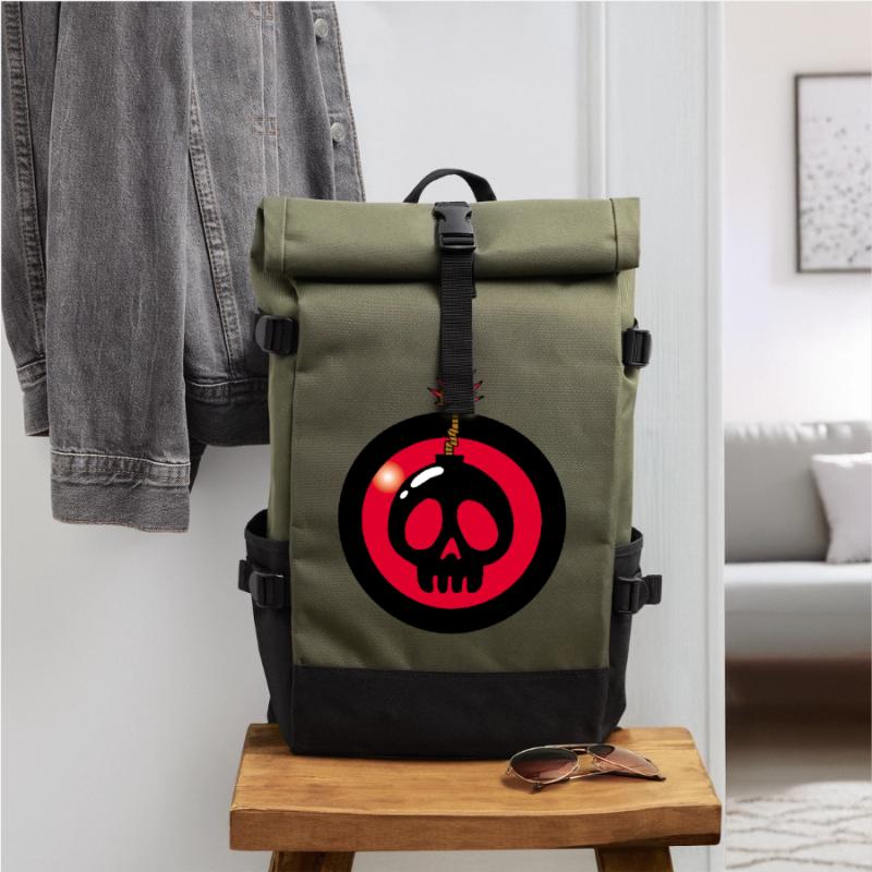 Exploding Skull Roll Top Backpack