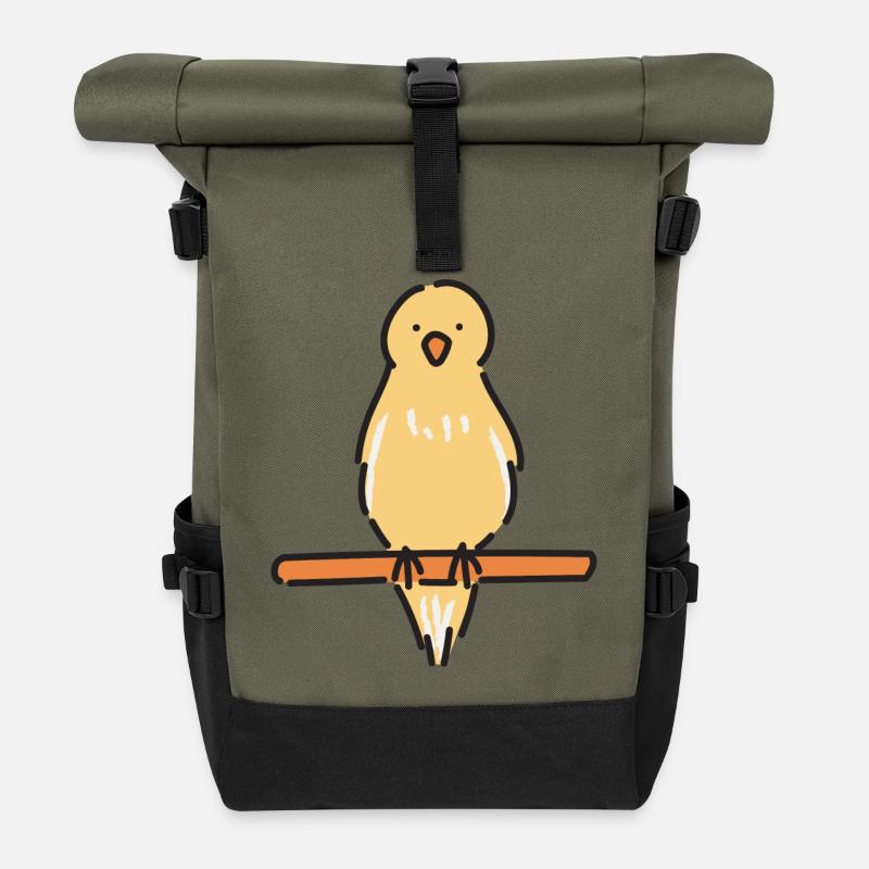 Melodischer Kanarienvogel - Rolltop Rucksack - Olive/Schwarz