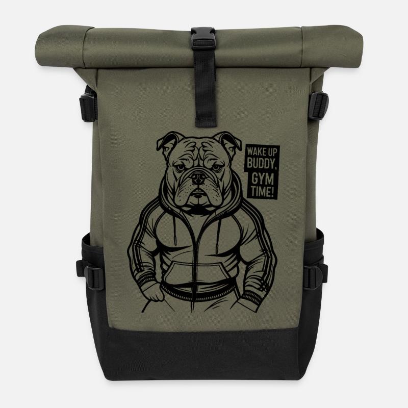 Gym, GYM TIME - Roll Top Backpack - olive/black