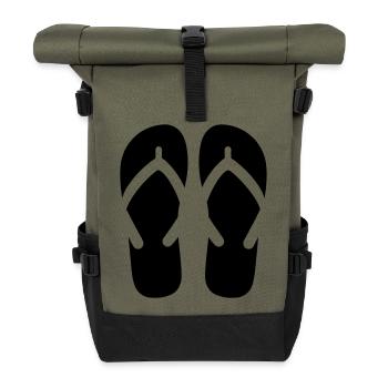 Flip-Flops - Rolltop Rucksack - Olive/Schwarz - Vorne