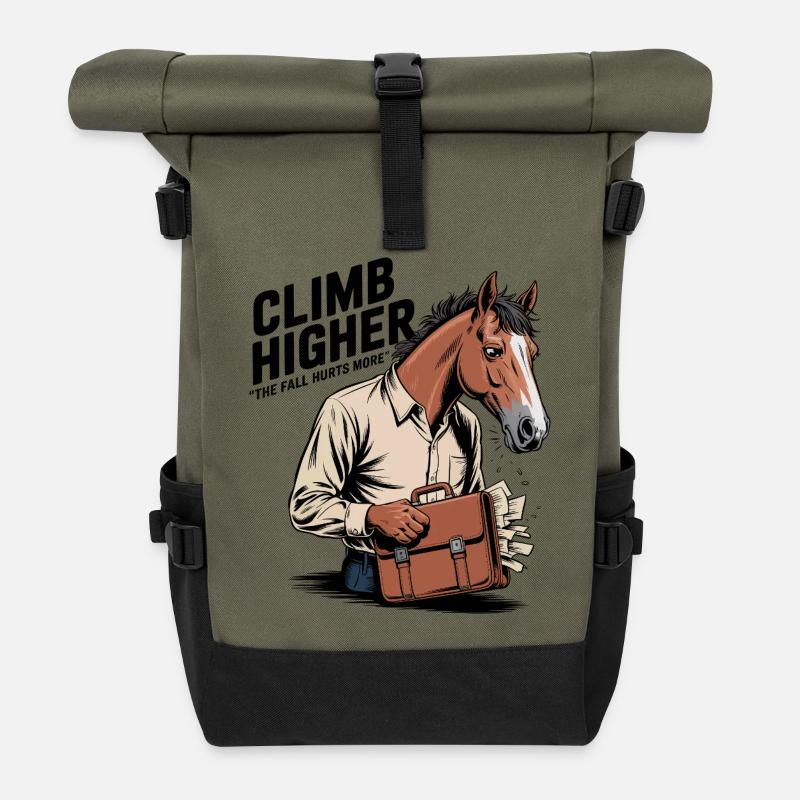 Geschäftspferd - Rolltop Rucksack - Olive/Schwarz