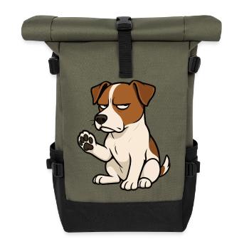 Jack Russel terrier Jack russel liebhaber Jackie - Rolltop Rucksack - Olive/Schwarz - Vorne