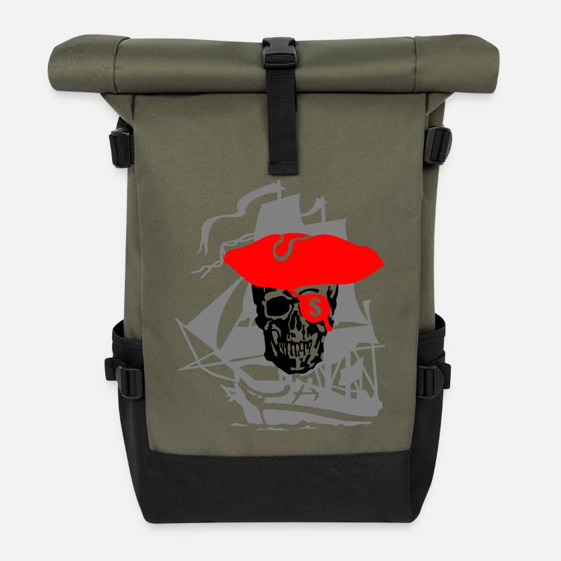 Pirate - Sac à dos roll top - olive/noir
