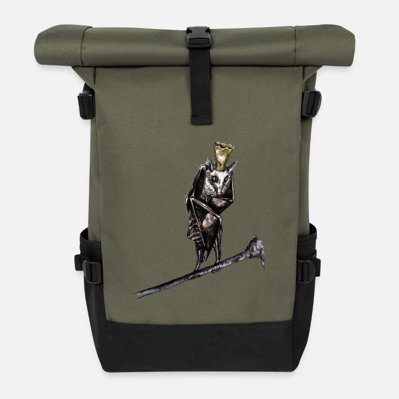 Roi Nuit - Sac à dos roll top - olive/noir