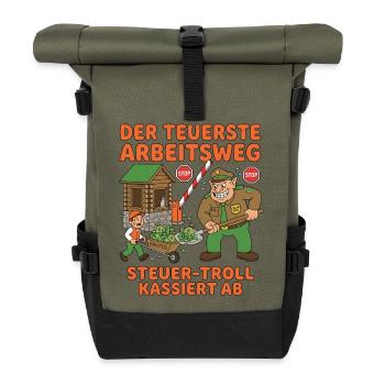 The most expensive commute to work - Roll Top Backpack - olive/black - Front