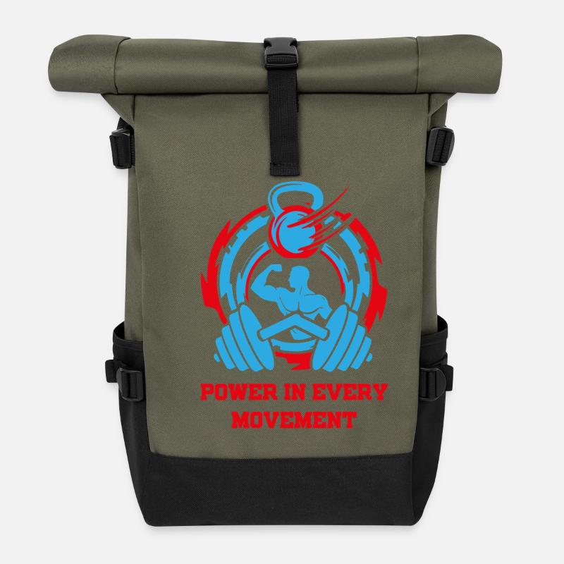 PowerInEveryMovement - Roll Top Backpack - olive/black