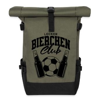 Lecker Bierchen Club Fußball - Rolltop Rucksack - Olive/Schwarz - Vorne