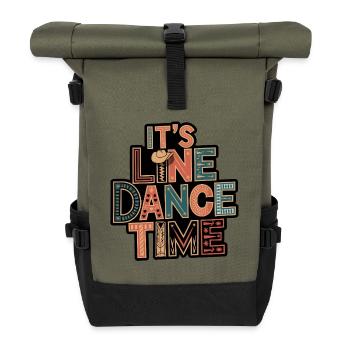 Line Dance Time Line Dancing my passion - Roll Top Backpack - olive/black - Front