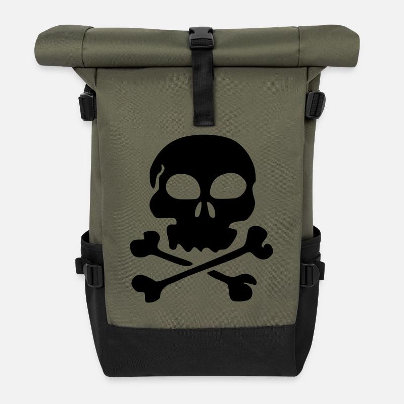 totenkopf - Rolltop Rucksack - Olive/Schwarz