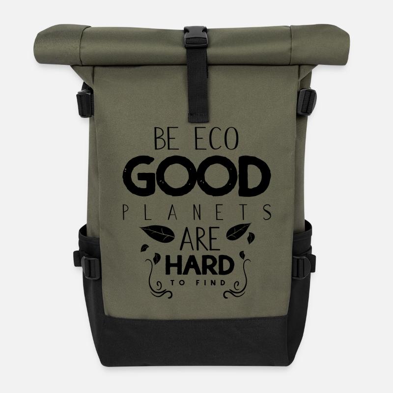Be eco good planets are hard to find - Roll Top Backpack - olive/black