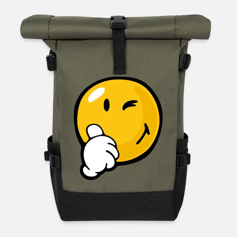 Smiley Certaint - Rolltop Rucksack - Olive/Schwarz