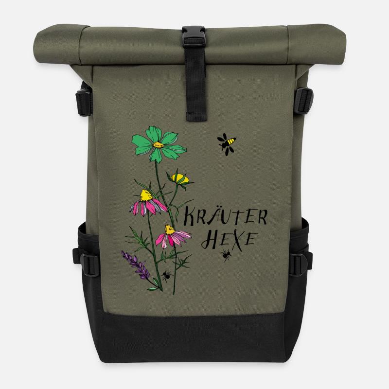 Kräuterhexe - Rolltop Rucksack - Olive/Schwarz