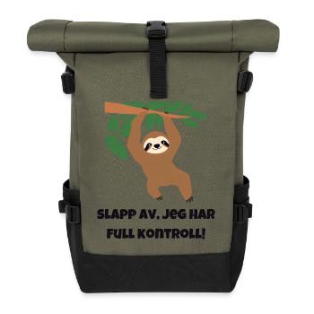 Entspannen Sie sich, ich habe die volle Kontrolle! - Rolltop Rucksack - Olive/Schwarz - Vorne