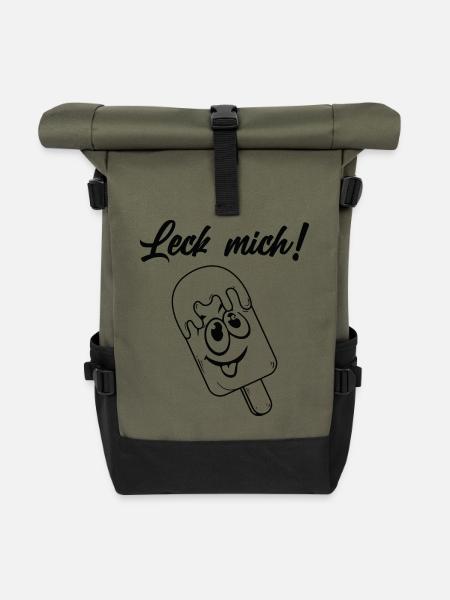 Lustiger Spruch Bild Witzig Humor Geschenkidee - Rolltop Rucksack - Olive/Schwarz