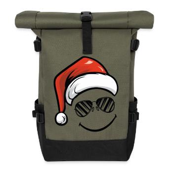 Smileface Nikolaus - Rolltop Rucksack - Olive/Schwarz - Vorne