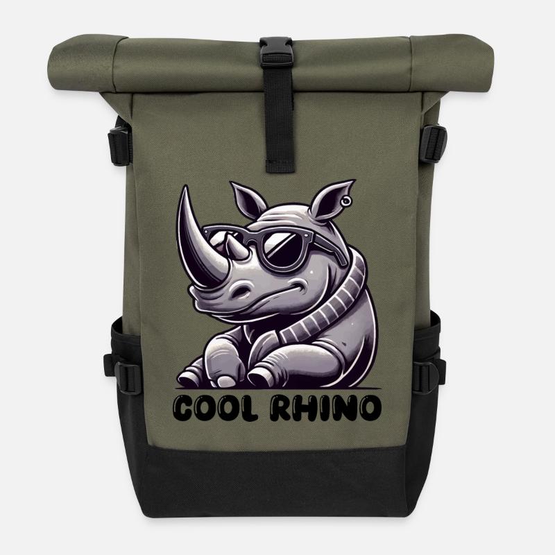 nashorn cool sonnenbrille - Rolltop Rucksack - Olive/Schwarz