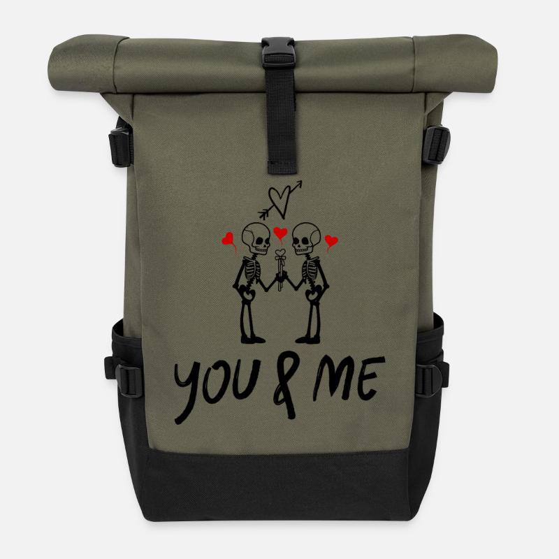 You and Me - Roll Top Backpack - olive/black