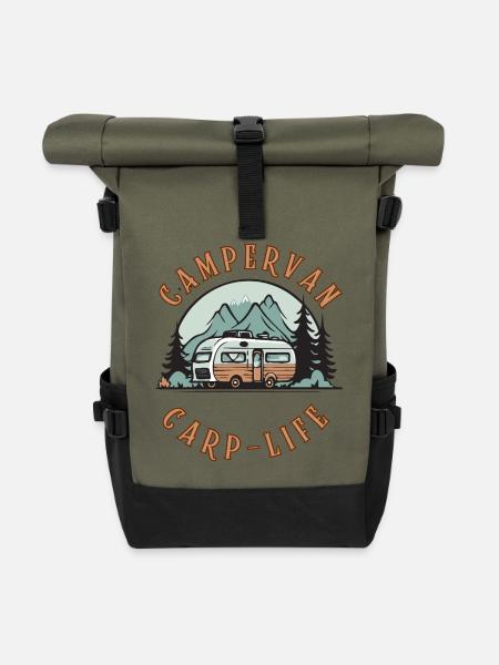 Van life - Rolltop Rucksack - Olive/Schwarz