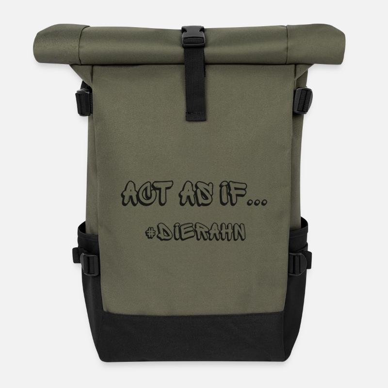 Act as if... #dierahn - Rolltop Rucksack - Olive/Schwarz