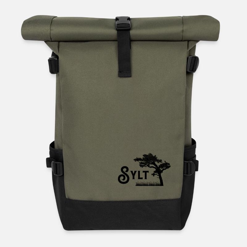 Sylt - Sac à dos roll top - olive/noir
