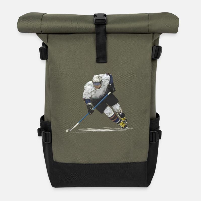 Eishockey - Rolltop Rucksack - Olive/Schwarz
