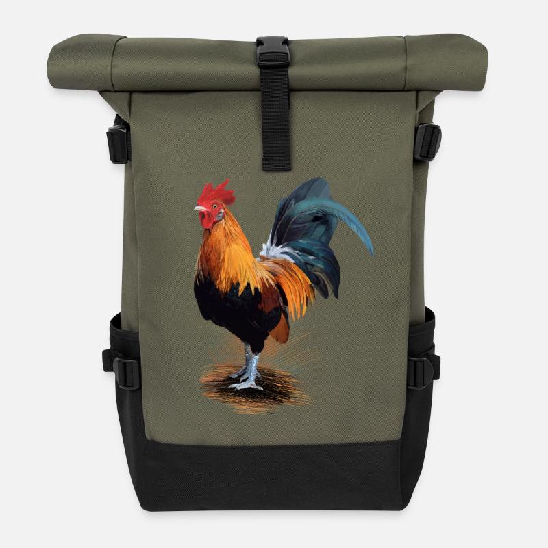 Huhn - Rolltop Rucksack - Olive/Schwarz