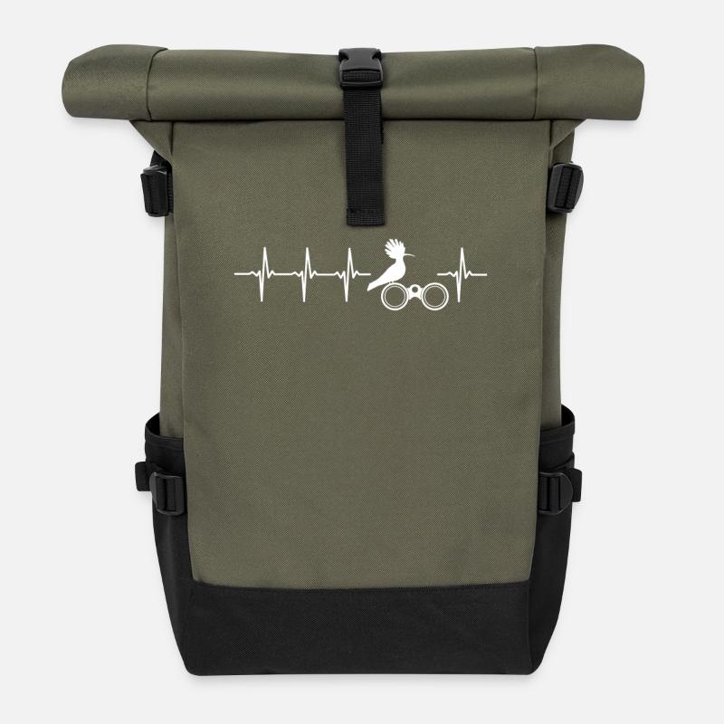 Ich liebe es, Vogel-Geschenk-Idee - Hier bestellen - Rolltop Rucksack - Olive/Schwarz
