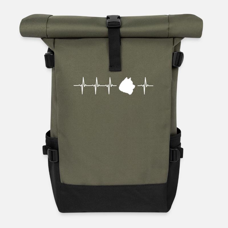 Idée mignonne Samoyède cadeau - Sac à dos roll top - olive/noir