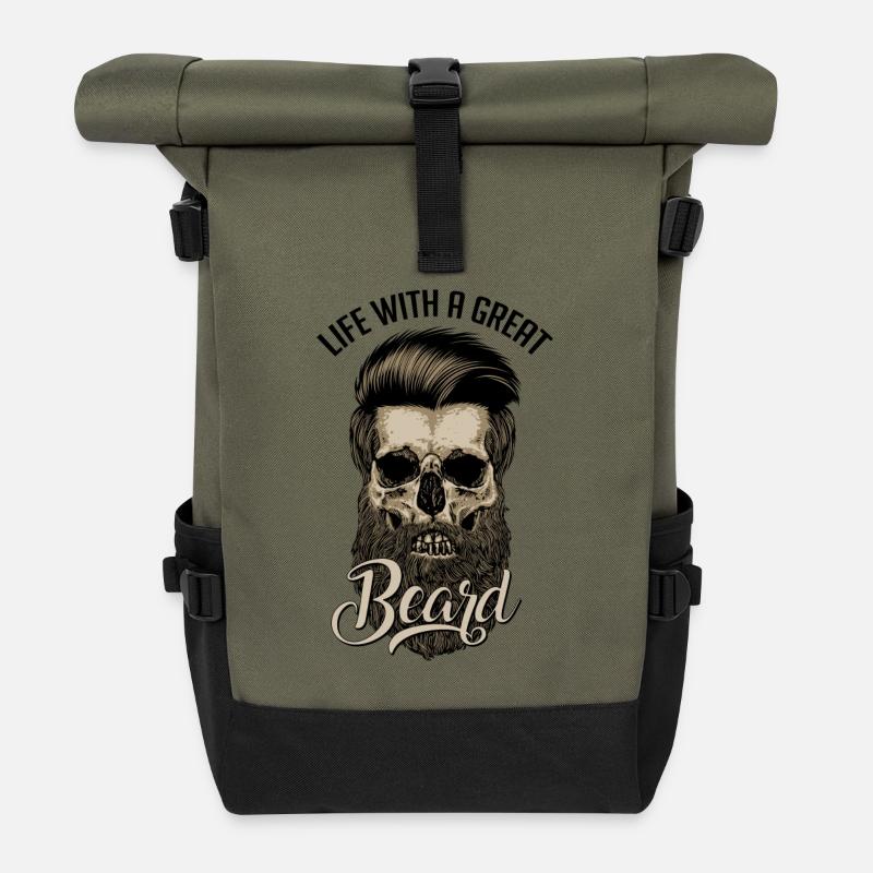Grande Barbe - Sac à dos roll top - olive/noir