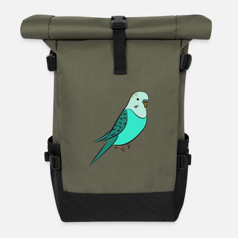 perruche Turquoise - Sac à dos roll top - olive/noir