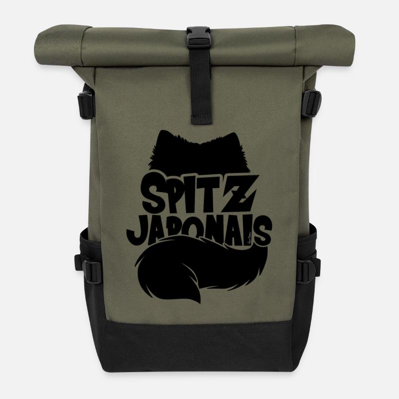 Spitz Japanese Silhouette - Roll Top Backpack - olive/black