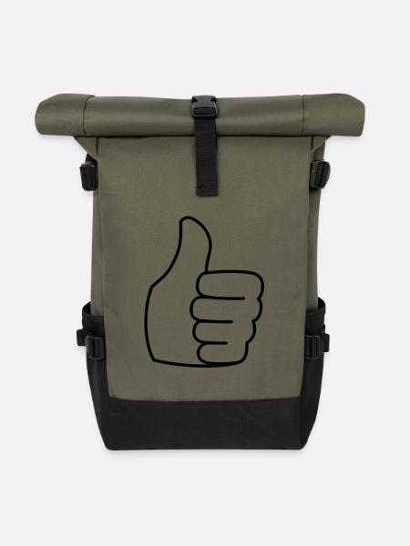 daumen hoch - Rolltop Rucksack - Olive/Schwarz