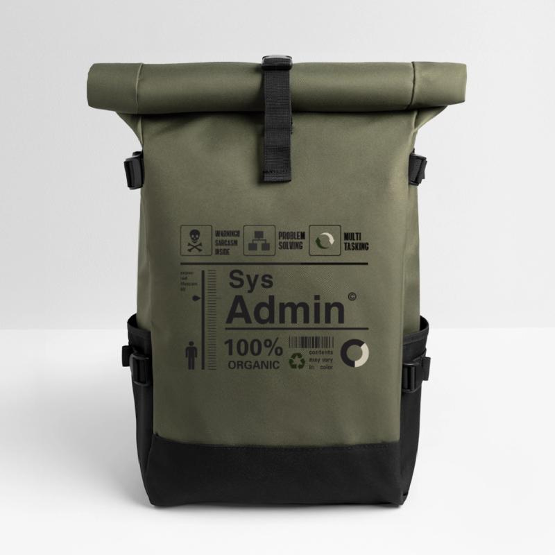 Sys Admin Pingouin Ordinateur Nerd pc Platine cpu ner Sac à dos roll top