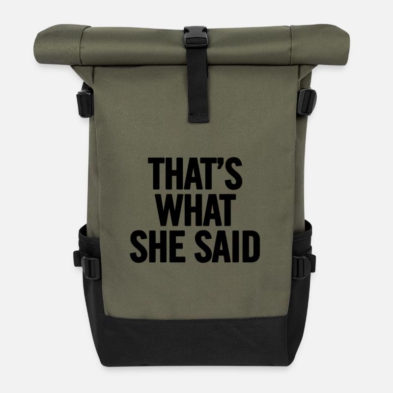 Das ist, was sie sagte Schwarz - Rolltop Rucksack - Olive/Schwarz