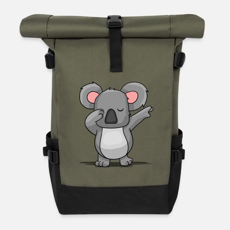koala - Sac à dos roll top - olive/noir