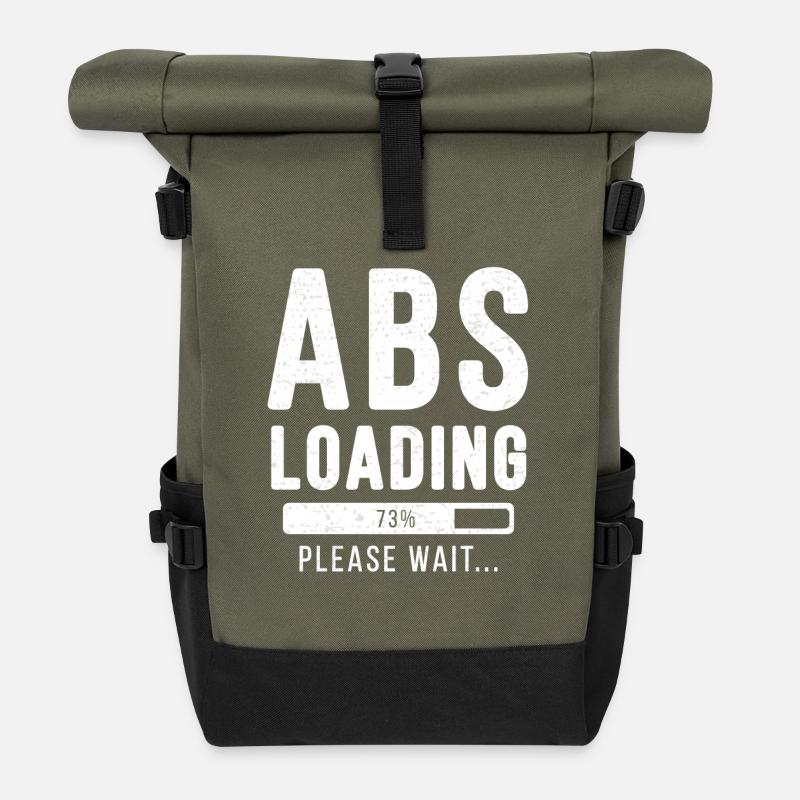 Abs loading ... Please wait! - muscle shirt - Roll Top Backpack - olive/black