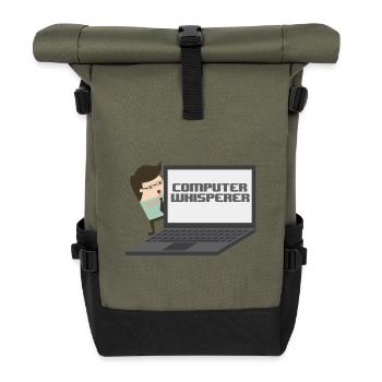Computer Whisperer - Computer Nerd und Versteher. - Rolltop Rucksack - Olive/Schwarz - Vorne