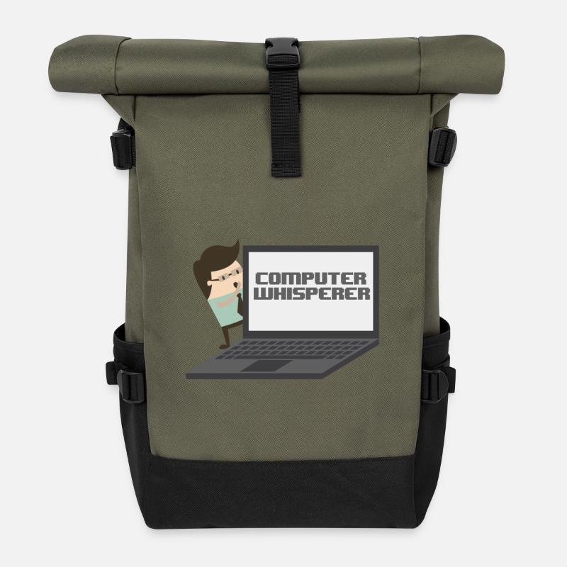 Computer Whisperer - Computer Geek et inséquent. - Sac à dos roll top - olive/noir