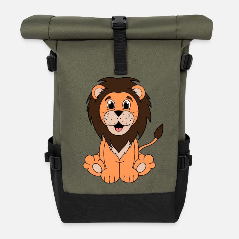 Lion - Sac à dos roll top - olive/noir