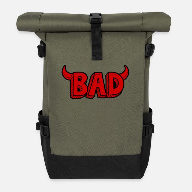 Bad ou mal - Sac à dos roll top - olive/noir