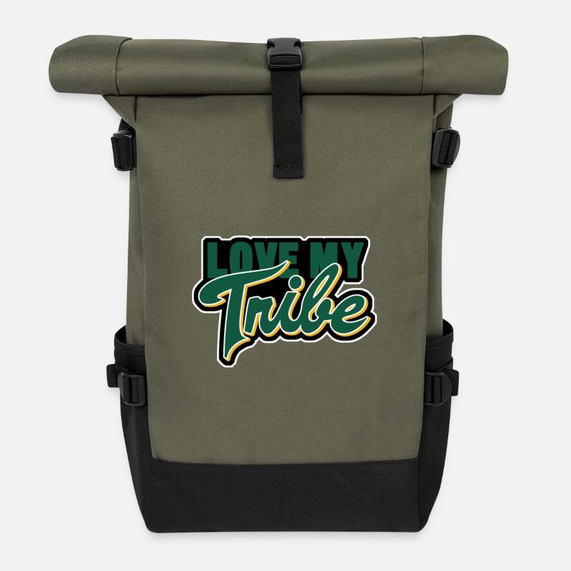 love my tribe - Rolltop Rucksack - Olive/Schwarz