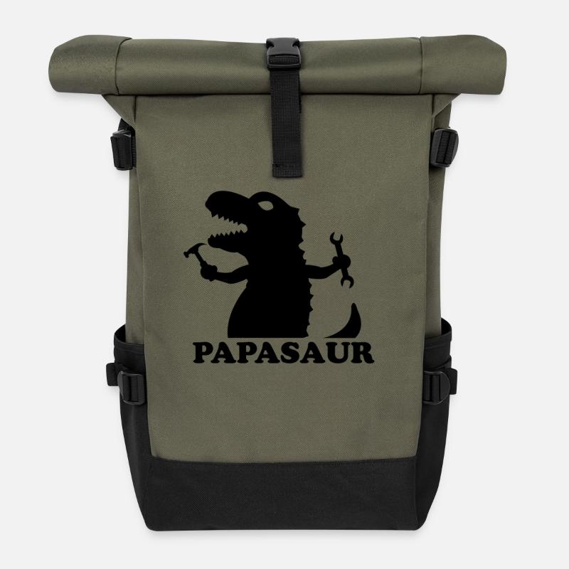 Vatertag Tshirt - Rolltop Rucksack - Olive/Schwarz