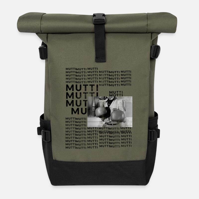 Mutti Mutti Mutti - Rolltop Rucksack - Olive/Schwarz