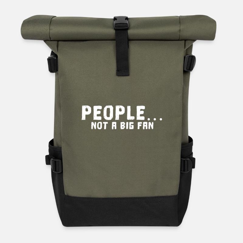 People not a big Fan - Sac à dos roll top - olive/noir