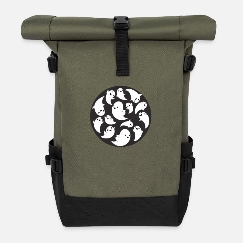 Ghost Hour Funny Halloween Costume Gift - Roll Top Backpack - olive/black