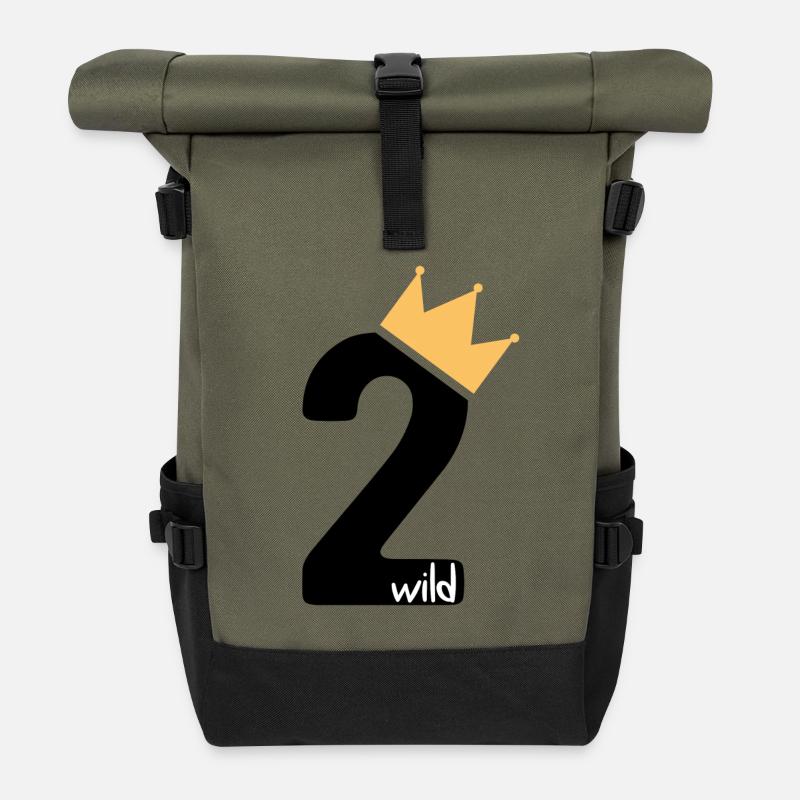 2 Geburtstag Geschenk - Rolltop Rucksack - Olive/Schwarz