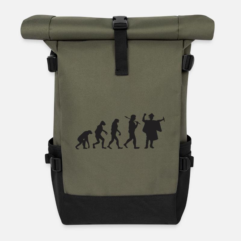 Abschlussfeier - Evolution - Geschenk - Rolltop Rucksack - Olive/Schwarz