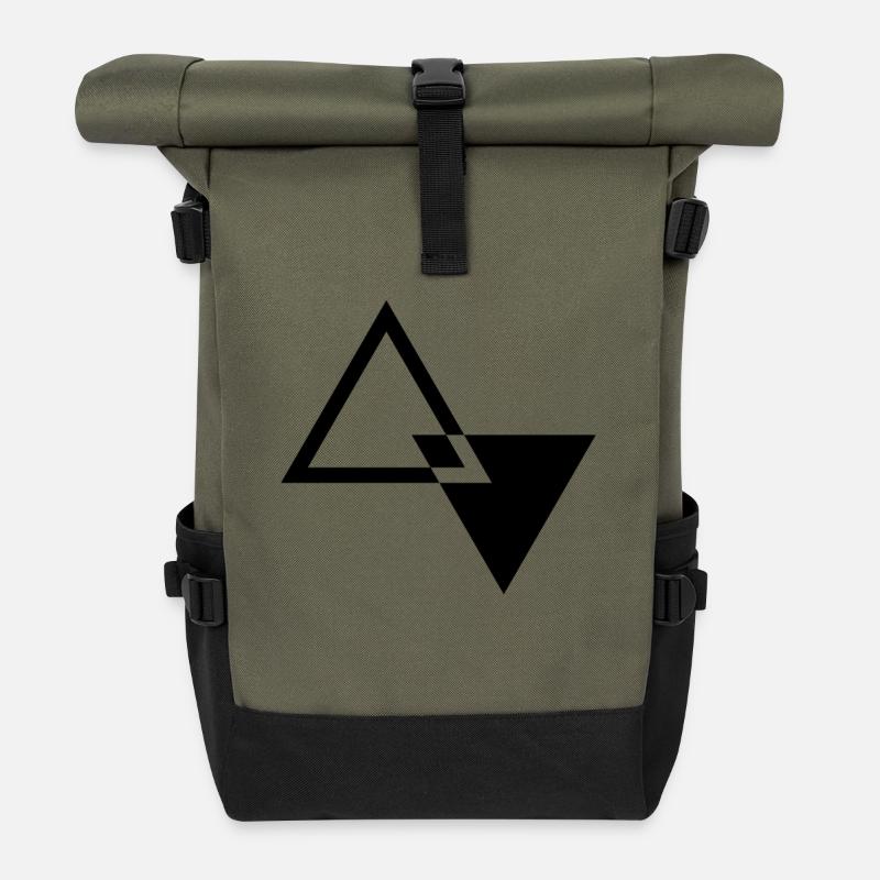 FORME TRIANGLE MODERNE - Sac à dos roll top - olive/noir
